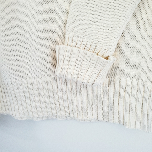 ❌️SOLD❌️ Chadwicks Cream & Grey Cowl Neck Sweater, Sm - Picture 3 of 10